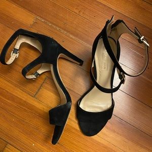 Strappy black heels